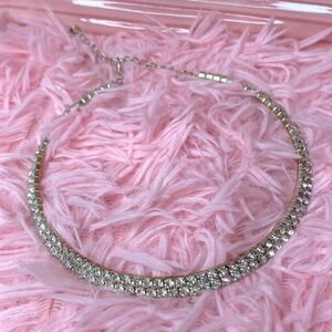 🎀  Silver Rhinestone Choker Necklace 🎀